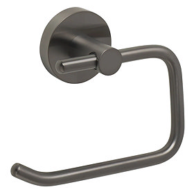 JTP Vos Brushed Black Toilet Roll Holder Large Image