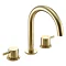 JTP Vos Brushed Brass 3 Hole Deck Mounted Basin Mixer Large Image