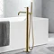 JTP Vos Brushed Brass Freestanding Bath Shower Mixer  Profile Large Image