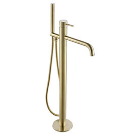 JTP Vos Brushed Brass Freestanding Bath Shower Mixer Medium Image