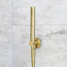 JTP Vos Brushed Brass Outlet Elbow with Parking Bracket, Hose & Handset  Profile Large Image