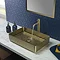 JTP Vos Brushed Brass Rectangular Stainless Steel Counter Top Basin + Waste Large Image