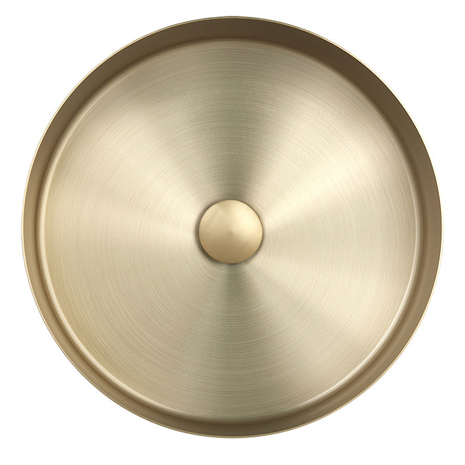 JTP Vos Brushed Brass Round Stainless Steel Counter Top Basin + Waste  Feature Large Image