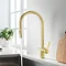 JTP Vos Brushed Brass Single Lever Kitchen Sink Mixer with Pull Out Spray Large Image