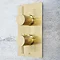 JTP Vos Brushed Brass Single Outlet Thermostatic Concealed Shower Valve with Designer Handles Large