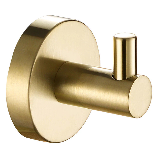 JTP Vos Brushed Brass Single Robe Hook Large Image