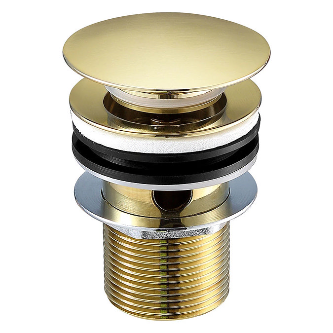 JTP Vos Brushed Brass Slotted Click Clack Basin Waste Large Image