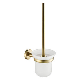 JTP Vos Brushed Brass Toilet Brush & Holder Large Image