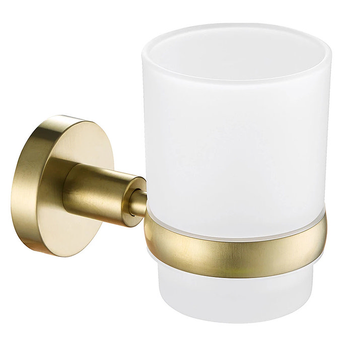 JTP Vos Brushed Brass Tumbler & Holder Large Image