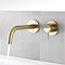 JTP Vos Brushed Brass Wall Mounted Single Lever Basin Mixer  Profile Large Image