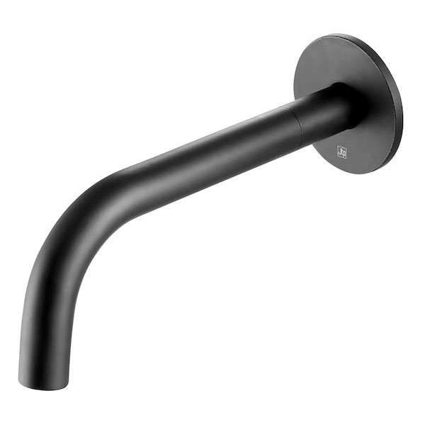 JTP Vos Matt Black 250mm Wall Mounted Bath/Basin Spout Large Image