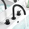 JTP Vos Matt Black 3 Hole Deck Mounted Basin Mixer  Profile Large Image