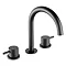 JTP Vos Matt Black 3 Hole Deck Mounted Basin Mixer Large Image