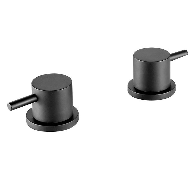 JTP Vos Matt Black Deck Mounted Panel Valves (Pair) Large Image