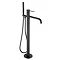 JTP Vos Matt Black Freestanding Bath Shower Mixer Large Image