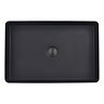 JTP Vos Matt Black Rectangular Stainless Steel Counter Top Basin + Waste  Profile Large Image