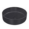 JTP Vos Matt Black Round Stainless Steel Counter Top Basin + Waste Large Image