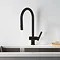 JTP Vos Matt Black Single Lever Kitchen Sink Mixer with Pull Out Spray  Profile Large Image