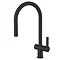 JTP Vos Matt Black Single Lever Kitchen Sink Mixer with Pull Out Spray Large Image