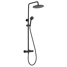 JTP Vos Matt Black Thermostatic Shower - 2852819MB Large Image