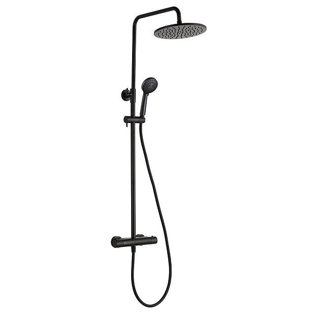 JTP Vos Matt Black Thermostatic Shower - 2852819MB