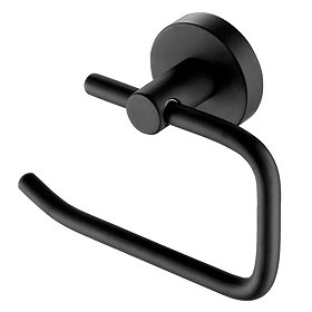 JTP Vos Matt Black Toilet Roll Holder Large Image