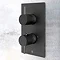 JTP Vos Matt Black Twin Outlet Thermostatic Concealed Shower Valve with Designer Handles Large Image