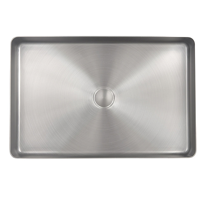 JTP Vos Rectangular Inox Stainless Steel Counter Top Basin + Waste Profile Large Image