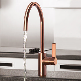 JTP Vos Rose Gold Single Lever Kitchen Sink Mixer Large Image