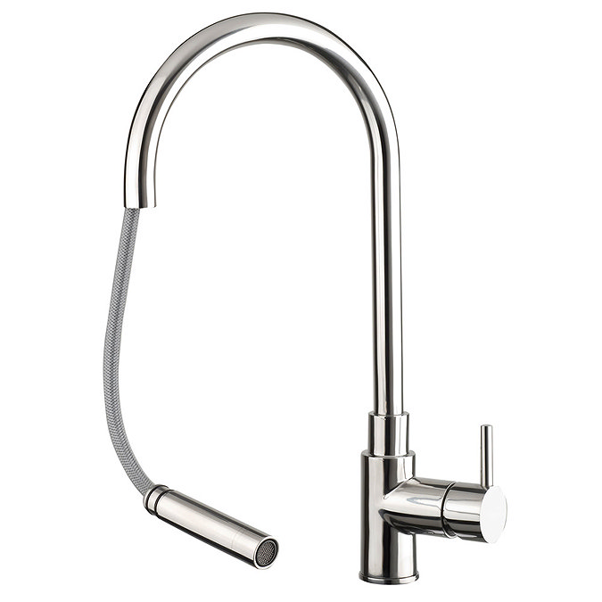 JTP Zeeca Stainless Steel Single Lever Kitchen Sink Mixer with Pull Out Spray Large Image