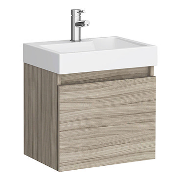 Juno 500 x 360mm Driftwood Wall Hung Vanity Unit  In Bathroom Large Image