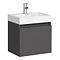 Milan Juno 500 x 360mm Gloss Grey Wall Hung Vanity Unit Large Image