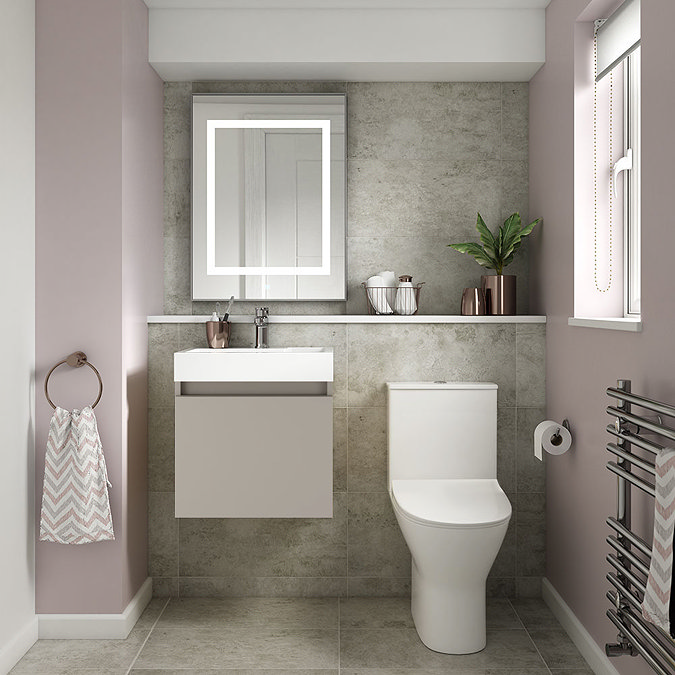 Milan Juno 500 x 360mm Stone Grey Wall Hung Vanity Unit Standard Large Image
