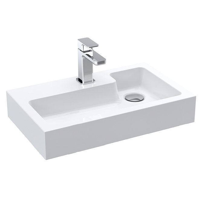 Juno 500 x 360mm Stone Grey Wall Hung Vanity Unit In Bathroom Large Image