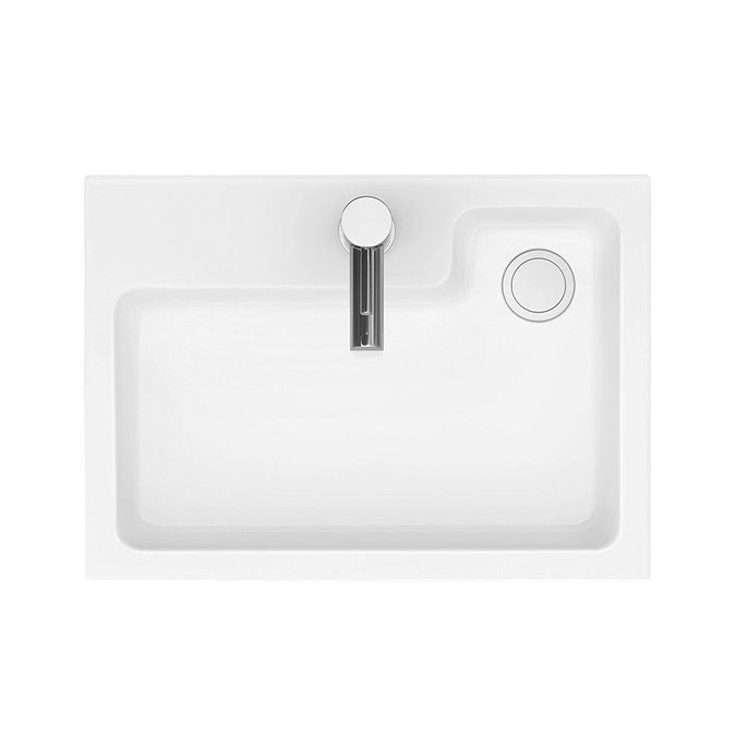 Milan Juno 500 x 360mm Stone Grey Wall Hung Vanity Unit In Bathroom Large Image
