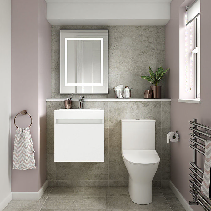 Milan Juno 500 x 360mm Gloss White Wall Hung Vanity Unit  Standard Large Image