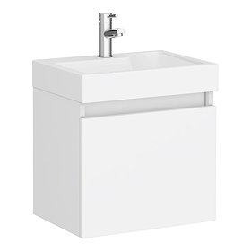 Juno 500 x 360mm Gloss White Wall Hung Vanity Unit Large Image