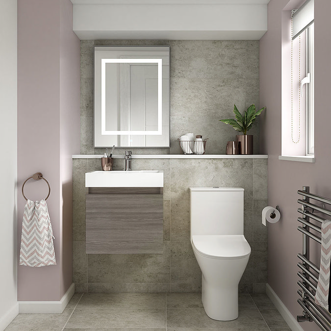 Milan Juno 500 x 360mm Grey Avola Wall Hung Vanity Unit Standard Large Image