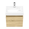 Milan Juno 500 x 360mm Natural Oak Wall Hung Vanity Unit  In Bathroom Large Image