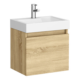 Juno 500 x 360mm Natural Oak Wall Hung Vanity Unit Large Image