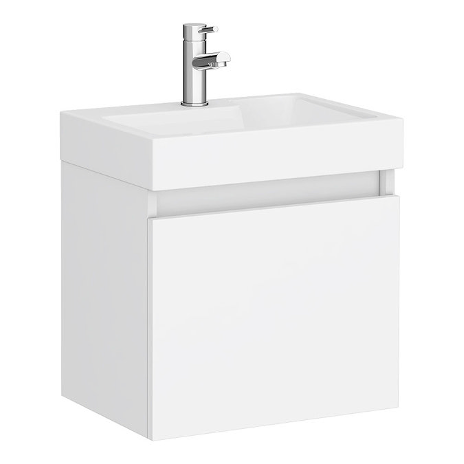 Milan Juno Gloss White Cloakroom Suite  In Bathroom Large Image