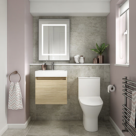 Juno Natural Oak Cloakroom Suite Large Image