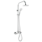 Juno Round Thermostatic Bar Shower Valve with Riser Kit - Chrome