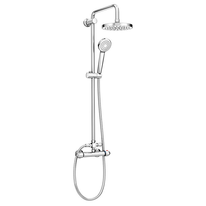 Juno Round Thermostatic Bar Shower Valve + Riser Kit  Profile Large Image