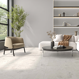 Jura White Stone Effect Wall and Floor Tiles - 600 x 1200mm
