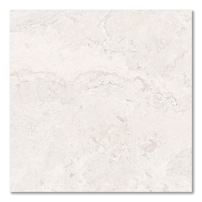 Jura White Stone Effect Wall and Floor Tiles - 600 x 600mm