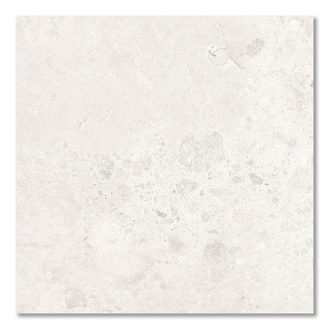 Jura White Stone Effect Wall and Floor Tiles - 600 x 600mm