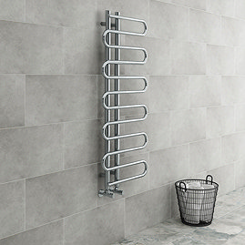 Kai Designer Heated Towel Rail 1310mm x 500mm Chrome Large Image