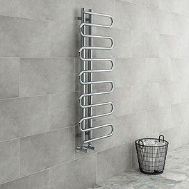 Kai Designer Heated Towel Rail 1310mm x 500mm Chrome Large Image