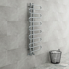 Kai Designer Heated Towel Rail 1310mm x 500mm Chrome Large Image